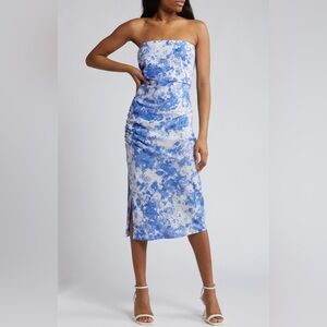 Wayf Taylor Floral Strapless Cocktail Dress